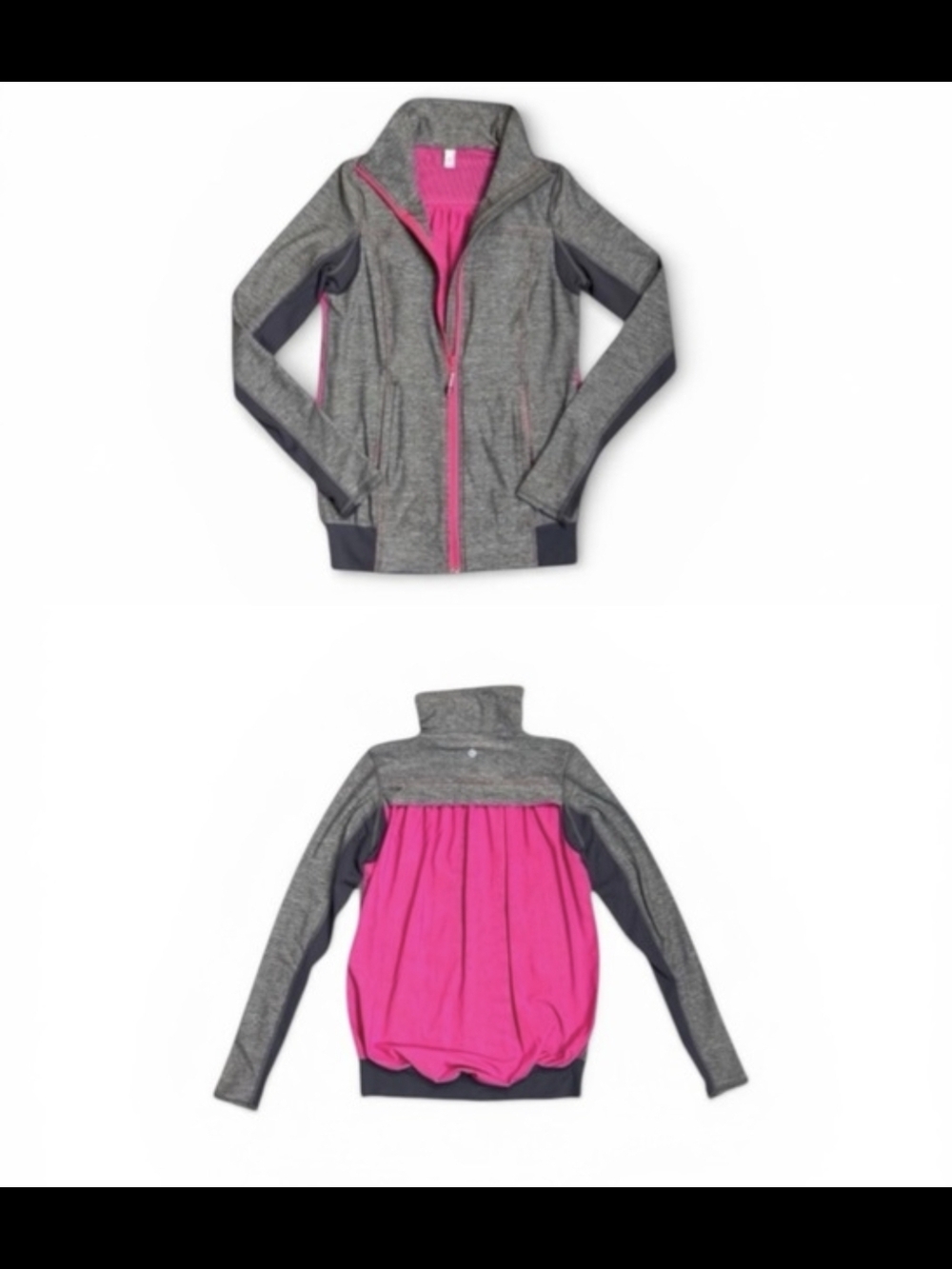 lululemon athletica Tadasana Gray and  Pink Full-Zip Hoodie Jacket